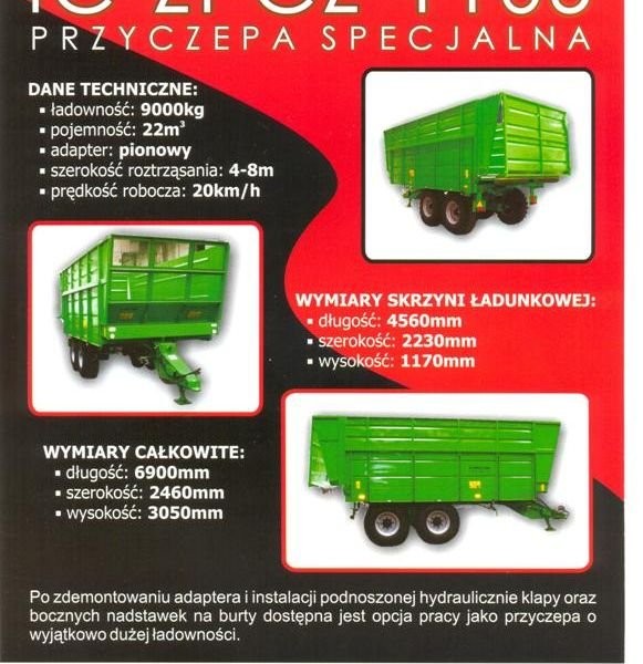 Rozrzutnik Obornika IC-ZPCZ-1105 Nowy Promocja — zdjęcie 2