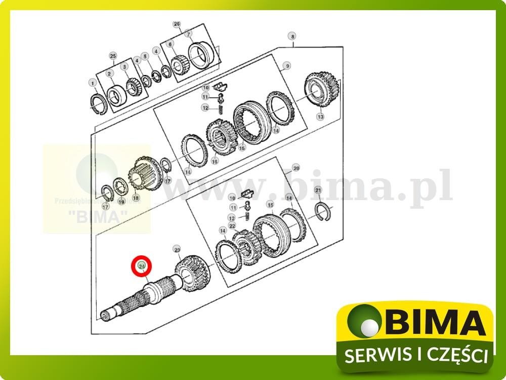 Wałek skrzyni biegów John Deere 2040S,2140,2250,2450 — zdjęcie 2