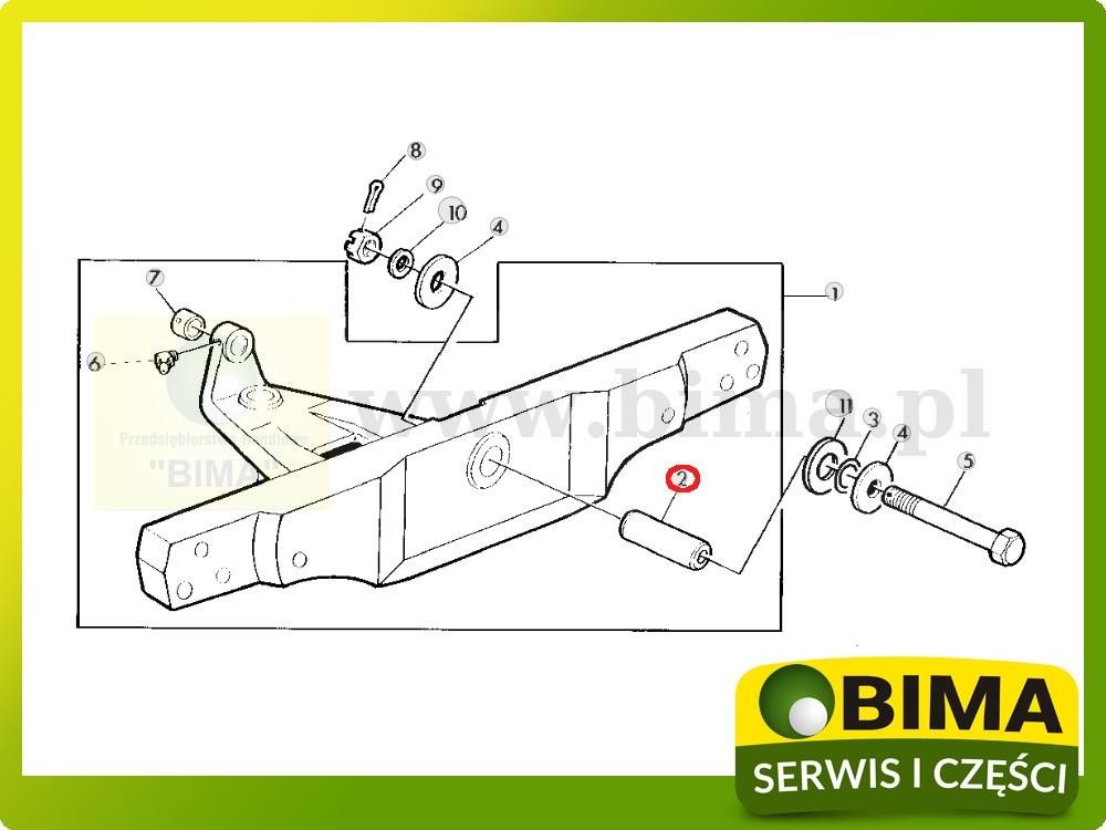 Sworzeń zawieszenia przedniej osi John Deere 3040,3140 — zdjęcie 2
