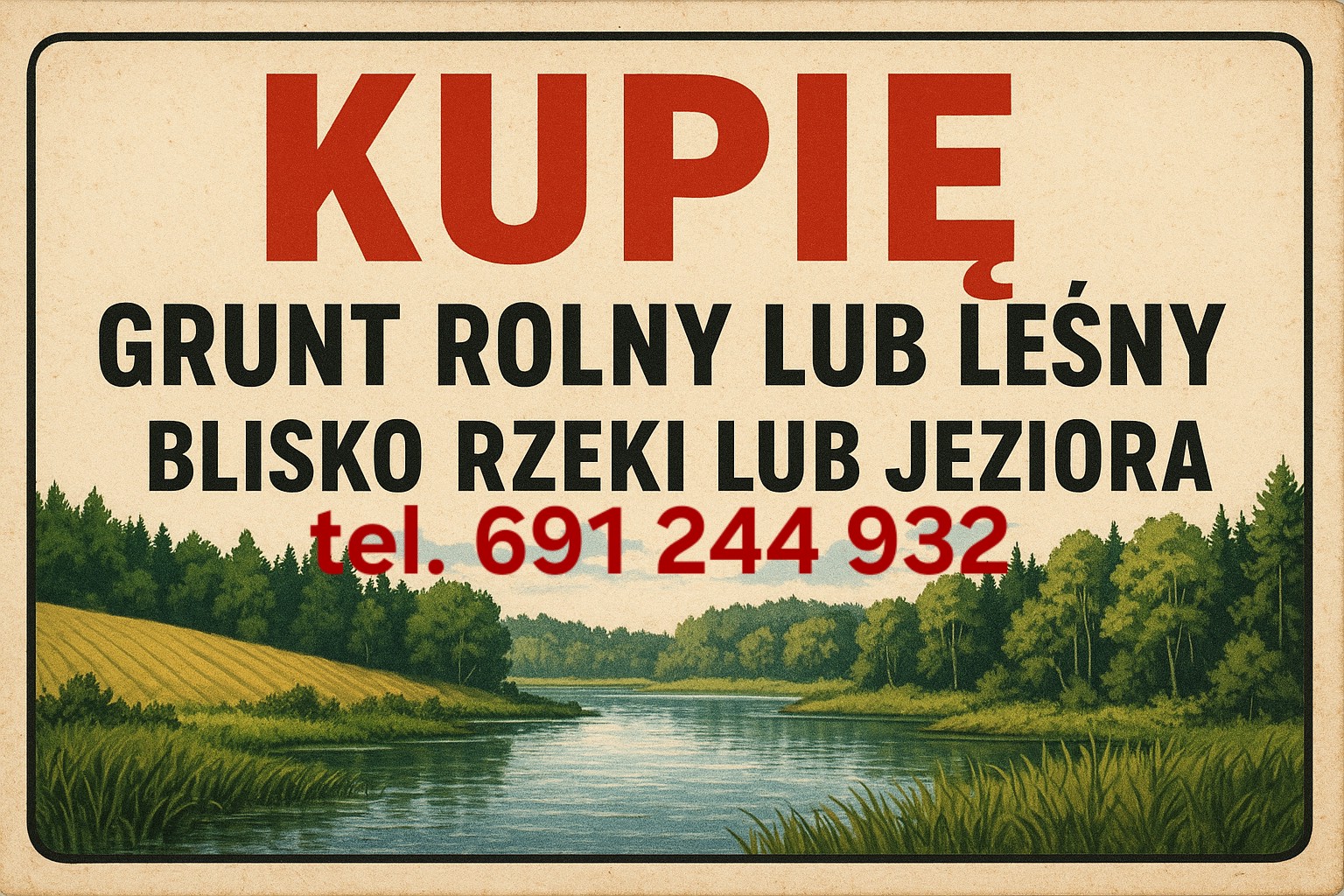 Kupię ziemię rolną/leśna 