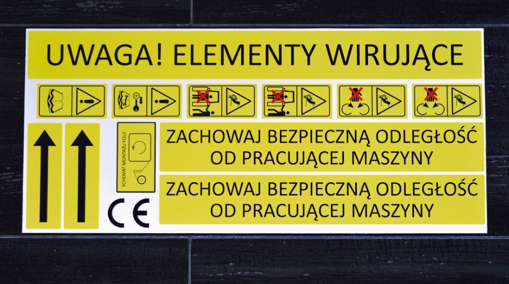 Naklejki na maszyny WSZYSTKIE Naklejki do piktogramy ostrzegawcze — zdjęcie 5