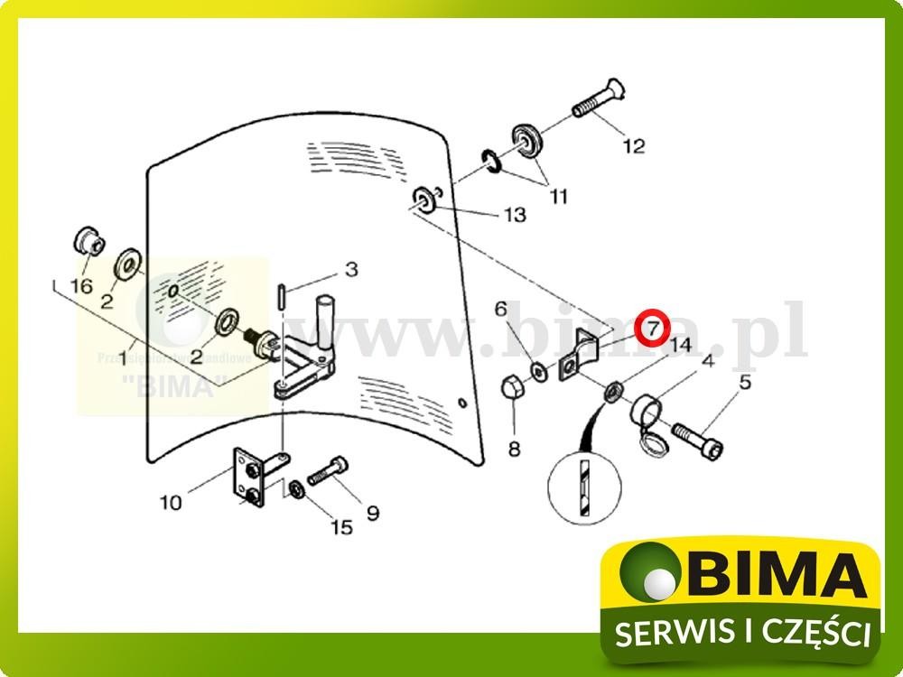 Zawias szyby Massey Ferguson 6716,680,7140,7150,7170 — zdjęcie 2