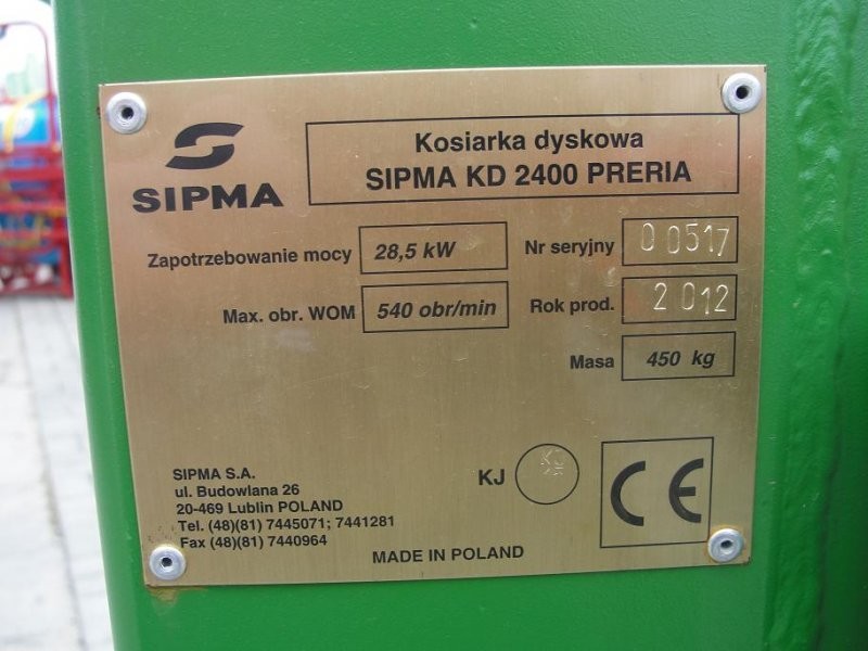OKAZJA! KOSIARKA DYSKOWA SIPMA KD2400 PRERIA Z-184 — zdjęcie 1
