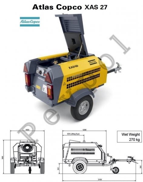 Sprężarki, Przewoźna, Atlas Copco, XAS 27