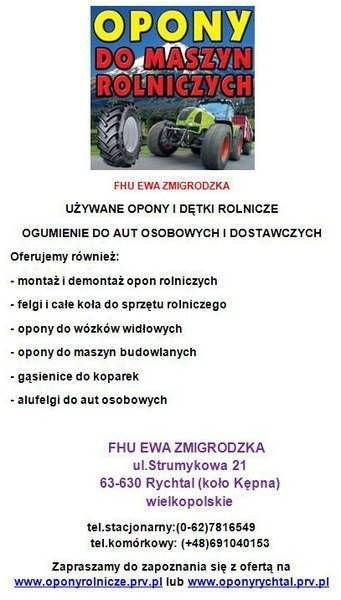 OPONY ROLNICZE UZYWANE NAJTANSZE DETKI ROLNICZE