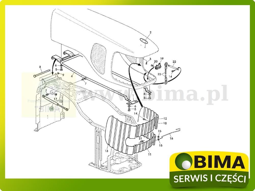 Siłownik gazowy maski John Deere 7320,1654,1854,2054 — zdjęcie 2