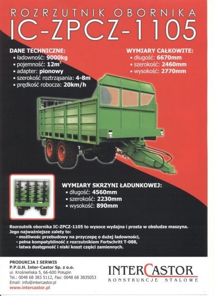 Rozrzutnik Obornika jak Fortschritt T-088 (9ton) — zdjęcie 1