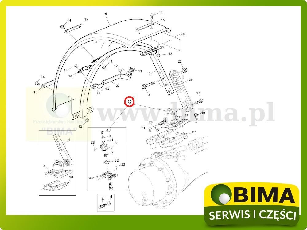 Uchwyt ruchomy błotnika John Deere 7530,6170,6190,7330 — zdjęcie 2