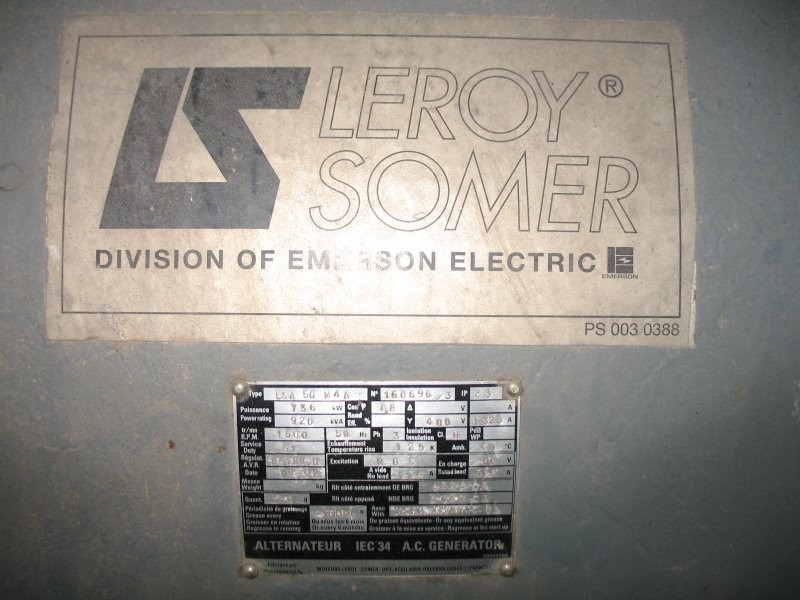 Agregat prądotwórczy LEROY SOMER 920 KVA — zdjęcie 1