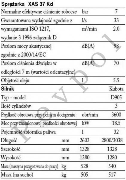 Sprężarka Przewoźna, Atlas Copco, XAS 37 KD — zdjęcie 3