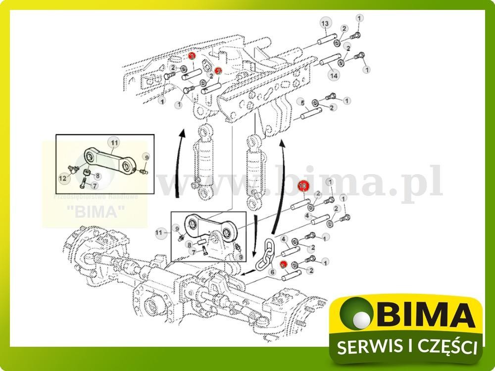 Sworzeń zawieszenia przedniej osi John Deere 6135M — zdjęcie 2