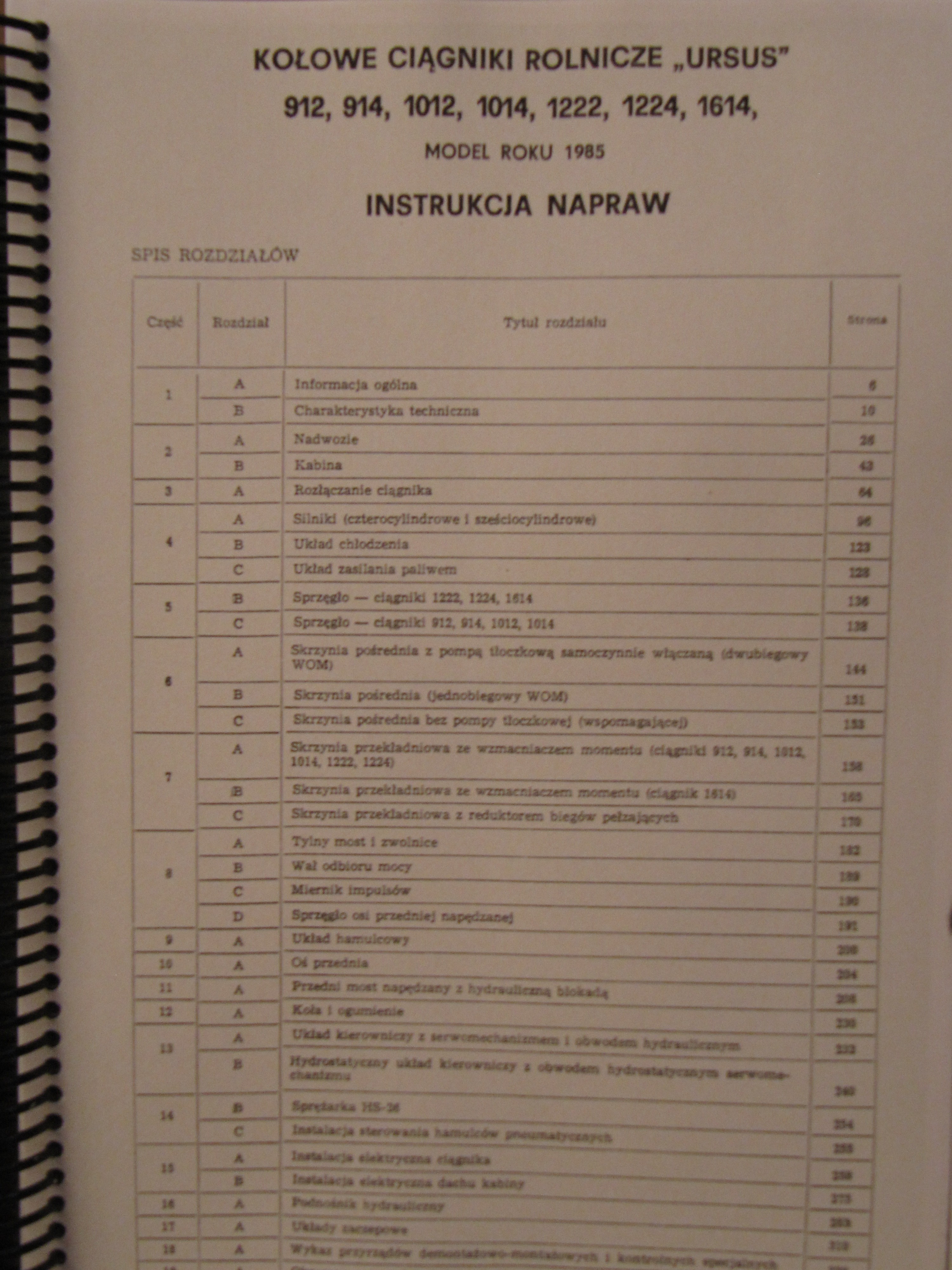 Instrukcja napraw ciągnika URSUS 912,914,1012,1014,1222,1224,1614 — zdjęcie 2