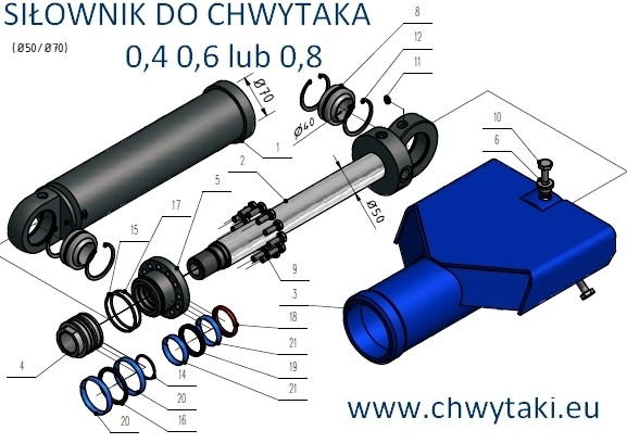 Części do chwytaka do złomu - siłowniki, pazury i inne — zdjęcie 1
