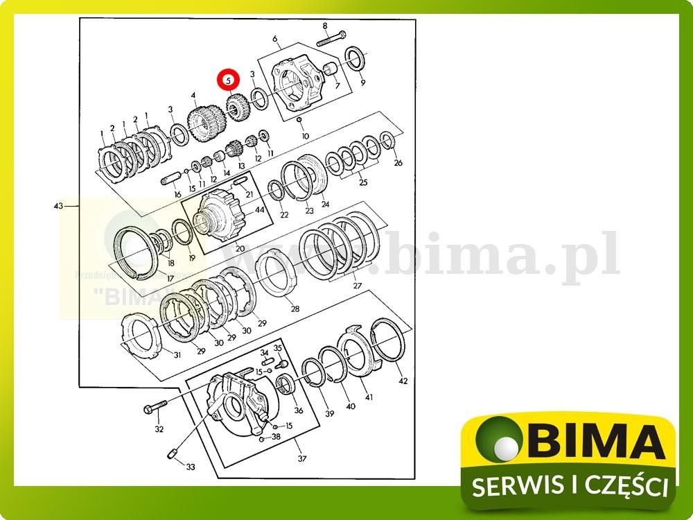 Koło zębate  części skrzyni biegów John Deere 2940,2040