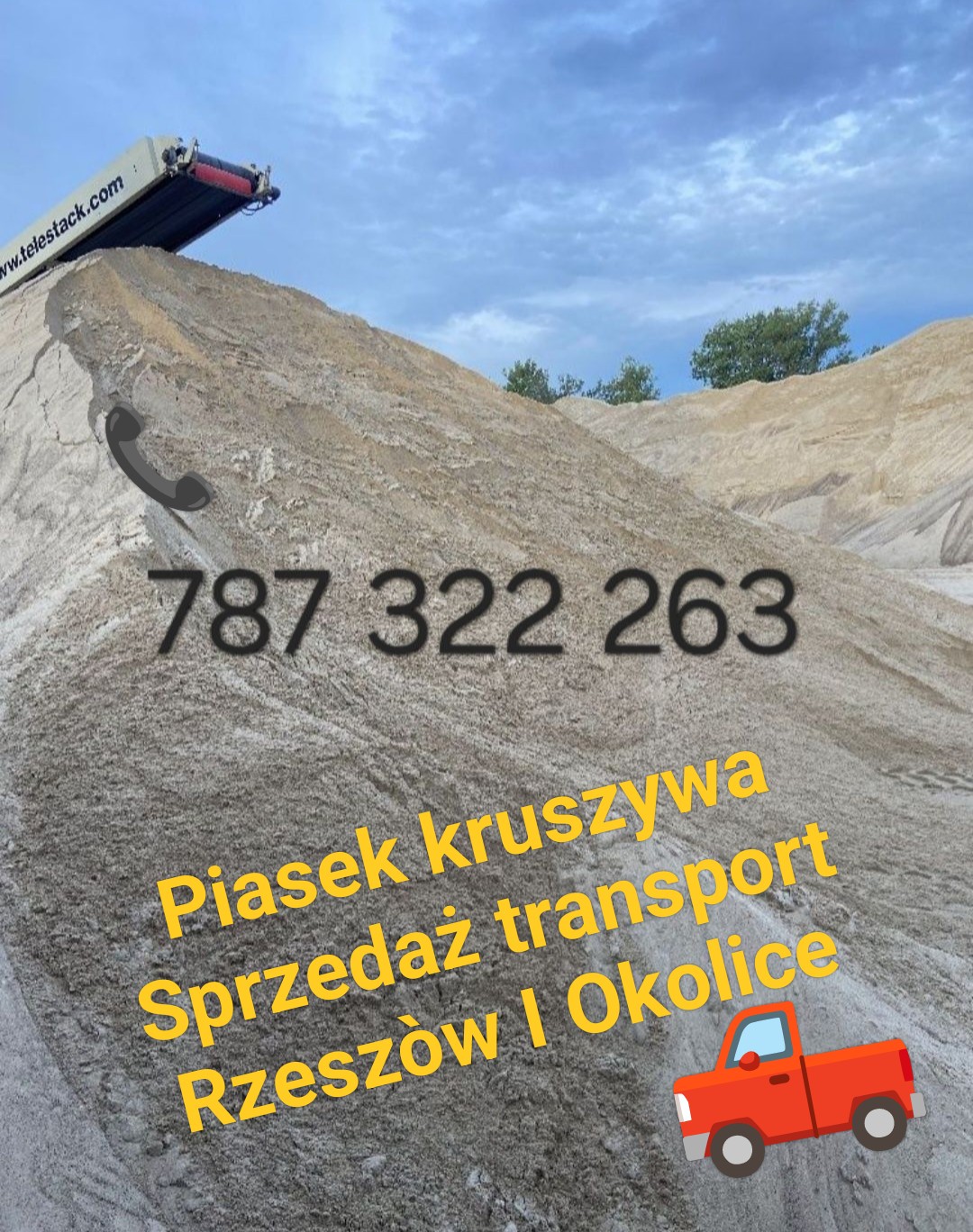 Sprzedaż piasek płukany kopany kliniec  Nosòwka Rzeszòw tel 787322263