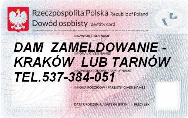 Dam zameldowanie w Krakowie tel. 537-384-051 — zdjęcie 1