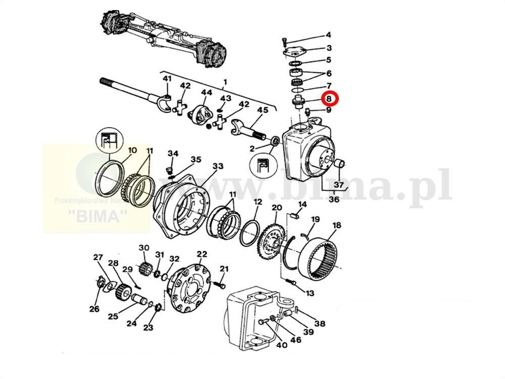 Sworzeń zwrotnicy częsci do MF Massey Ferguson 3095,3115 — zdjęcie 2