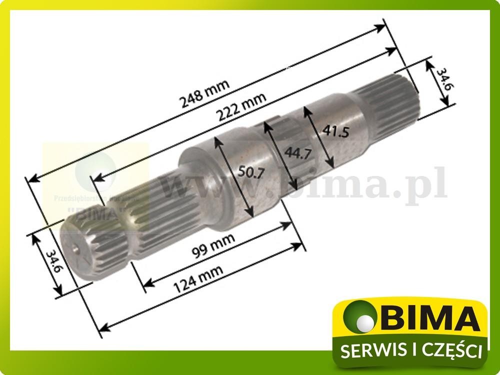 Końcówka wałka wom John Deere 1840,1850,1950,2020,2030 — zdjęcie 2