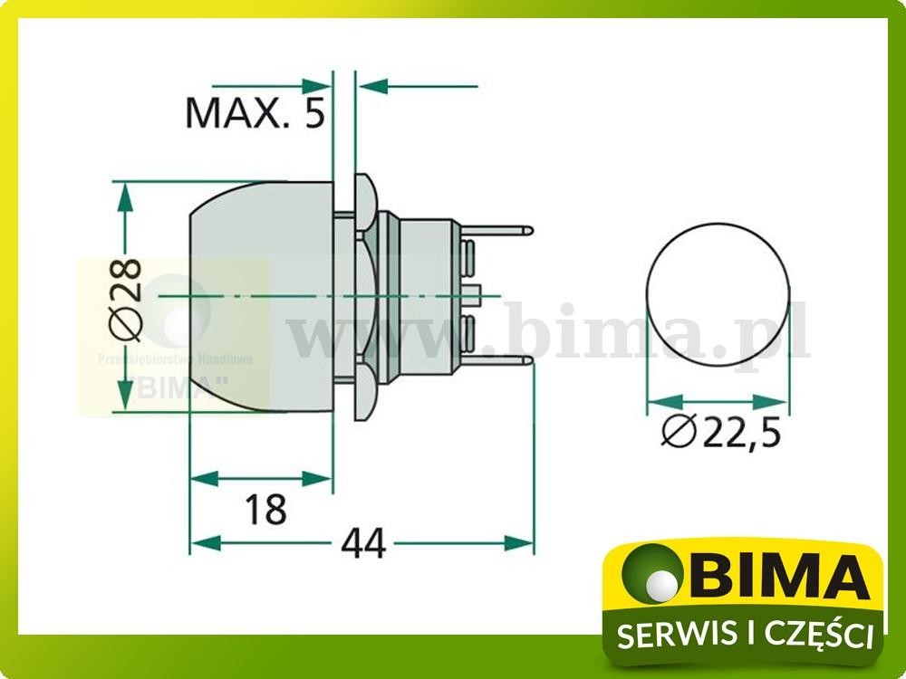 Włącznik sterowniczy klakson John Deere 8430,8530,9230 — zdjęcie 2
