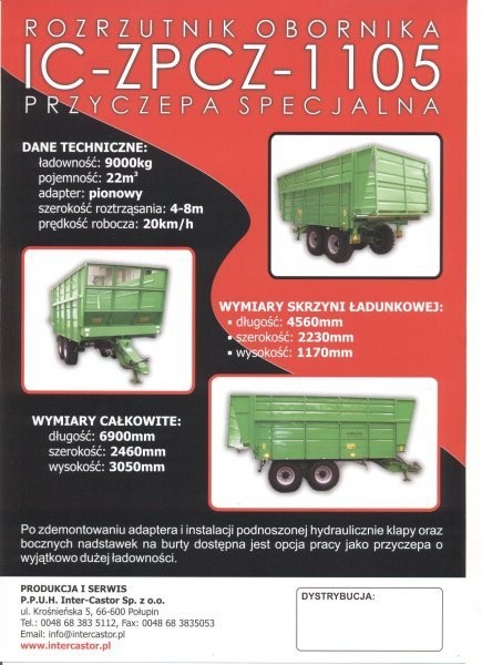 Rozrzutnik Obornika jak Fortschritt T-088 (9ton) — zdjęcie 2