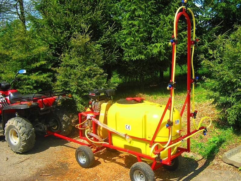 Opryskiwacz wózkowy spalinowy + zamgławiacz, 200l, 6,5 kM, 14-22l/min — zdjęcie 1