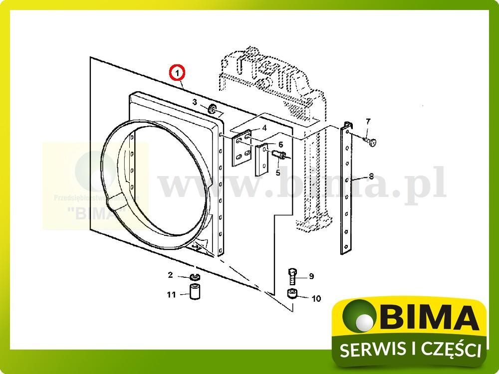 Osłona wentylatora chłodnicy John Deere 3050,3350,2955 — zdjęcie 3