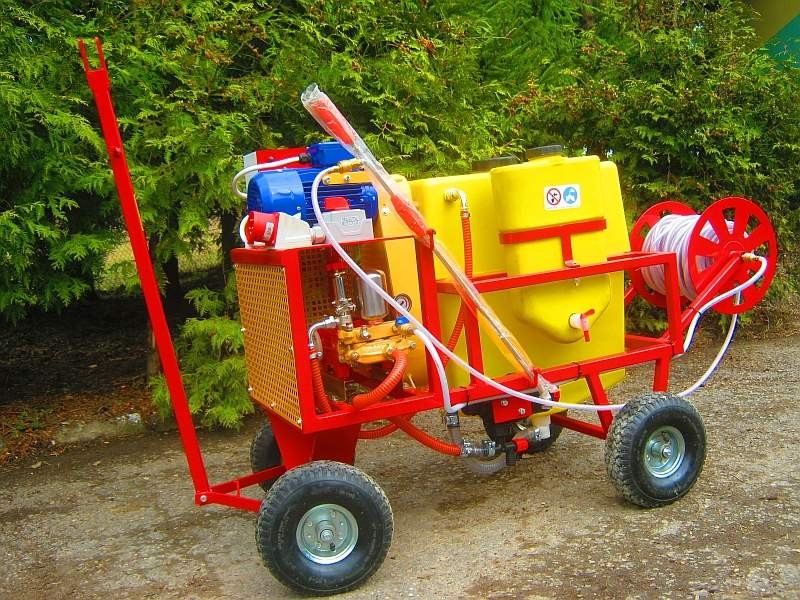 OPRYSKIWACZ ELEKTRYCZNY WÓZKOWY 80L, SILNIK 3 kW, 14-22l/min — zdjęcie 2