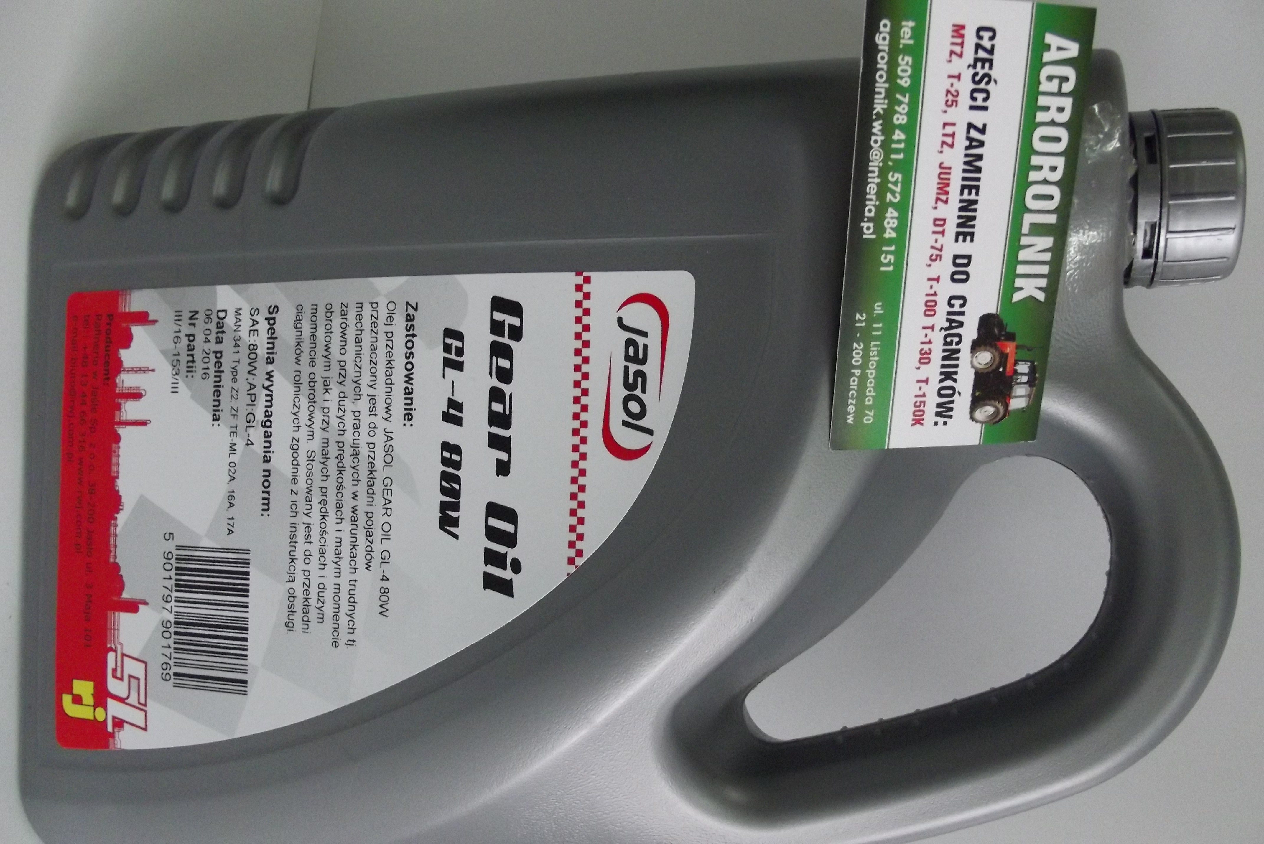 Olej przekładniowy JASOL GEAR OIL GL-4 80 W — zdjęcie 1