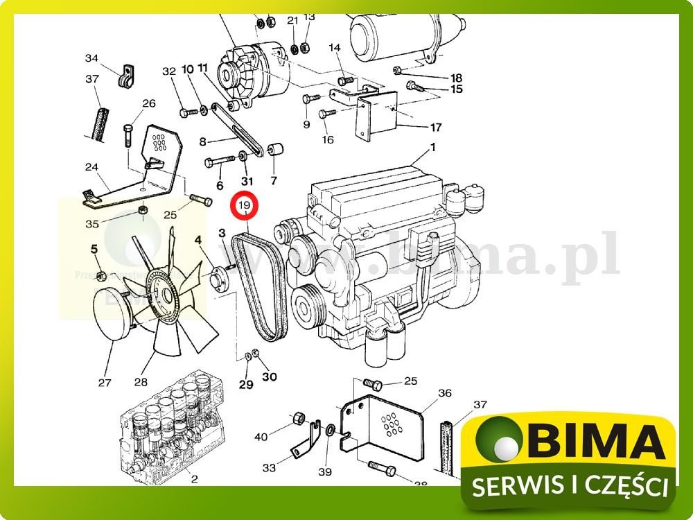 Pas Pasek klinowy długość 1485 mm Massey Ferguson 2725 — zdjęcie 2