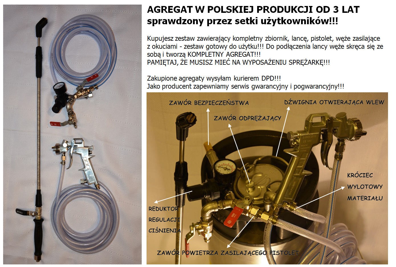 AGREGAT DO BIELENIA WAPNEM  I MALOWANIA EMULSJĄ  GWARANCJA 2 LATA — zdjęcie 5