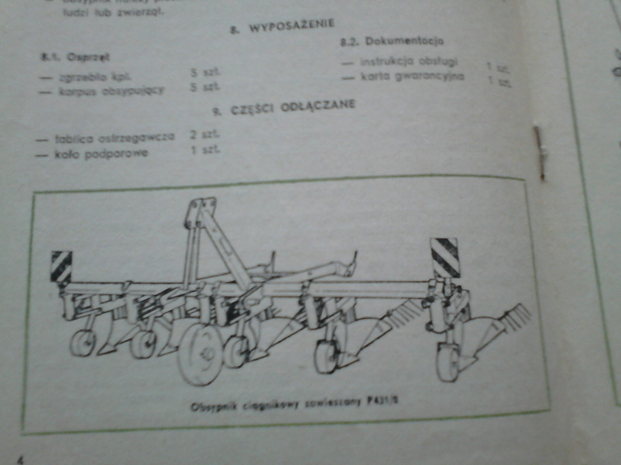 Obsypnik ciągnikowy P-431/0 Jawor,5-rzędowy z chwastownikiem — zdjęcie 1