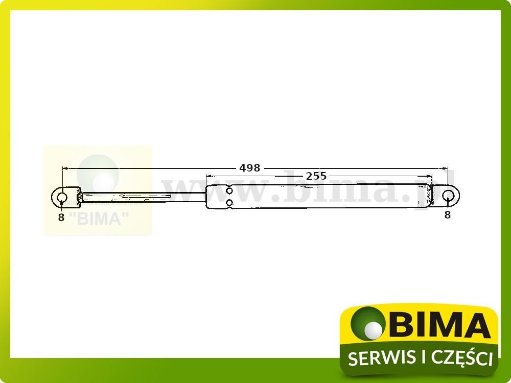 Siłownik gazowy drzwi Renault CLAAS 681,681-4,751,751-4 — zdjęcie 2