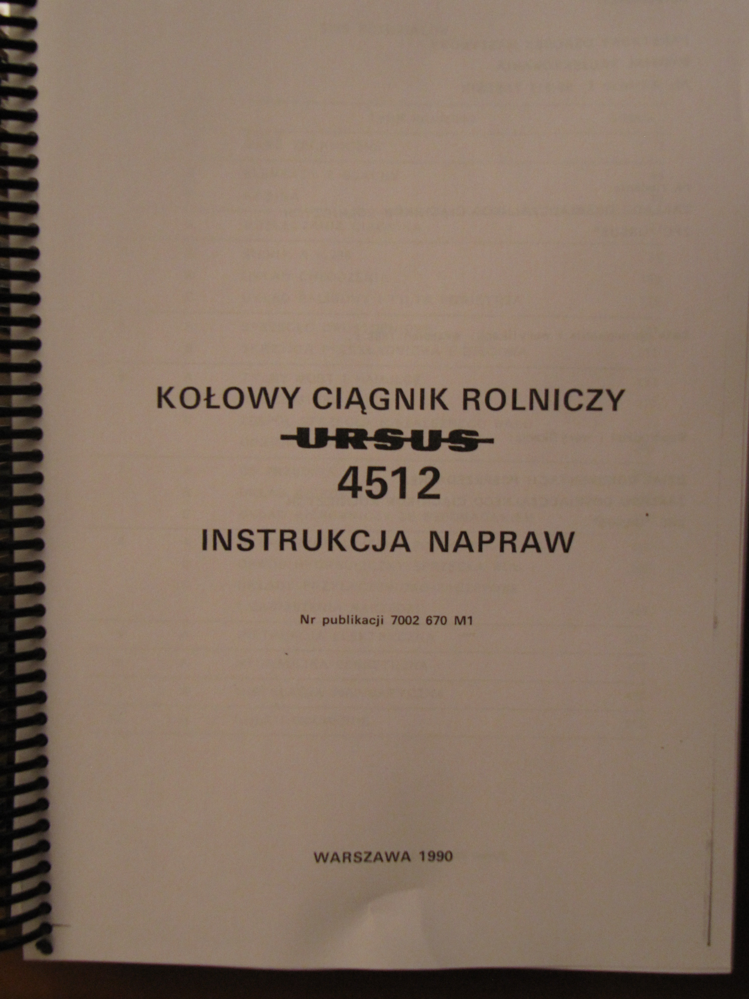 Instrukcja napraw ciągnika URSUS 4512 wraz z suplement URSUS 4514 — zdjęcie 2