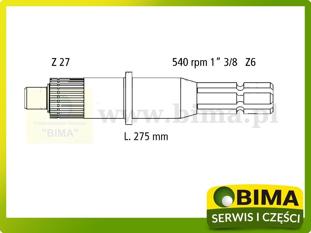 Końcówka wałka wom pto odbioru mocy John Deere 3650 — zdjęcie 2