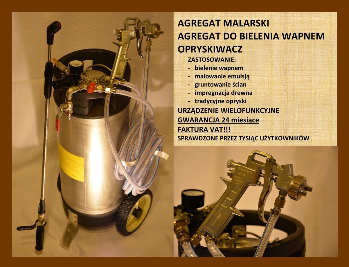 AGREGAT DO BIELENIA WAPNEM  I MALOWANIA EMULSJĄ  GWARANCJA 2 LATA — zdjęcie 2