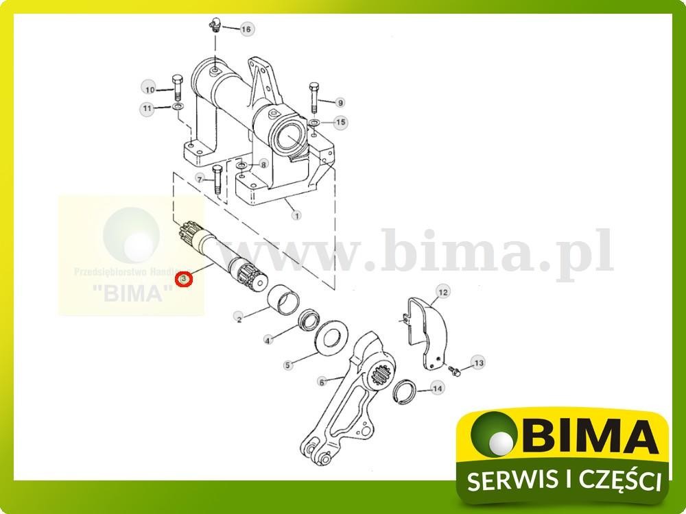 Wałek ramion podnośnika John Deere 7600,7700,7800,7710 — zdjęcie 2