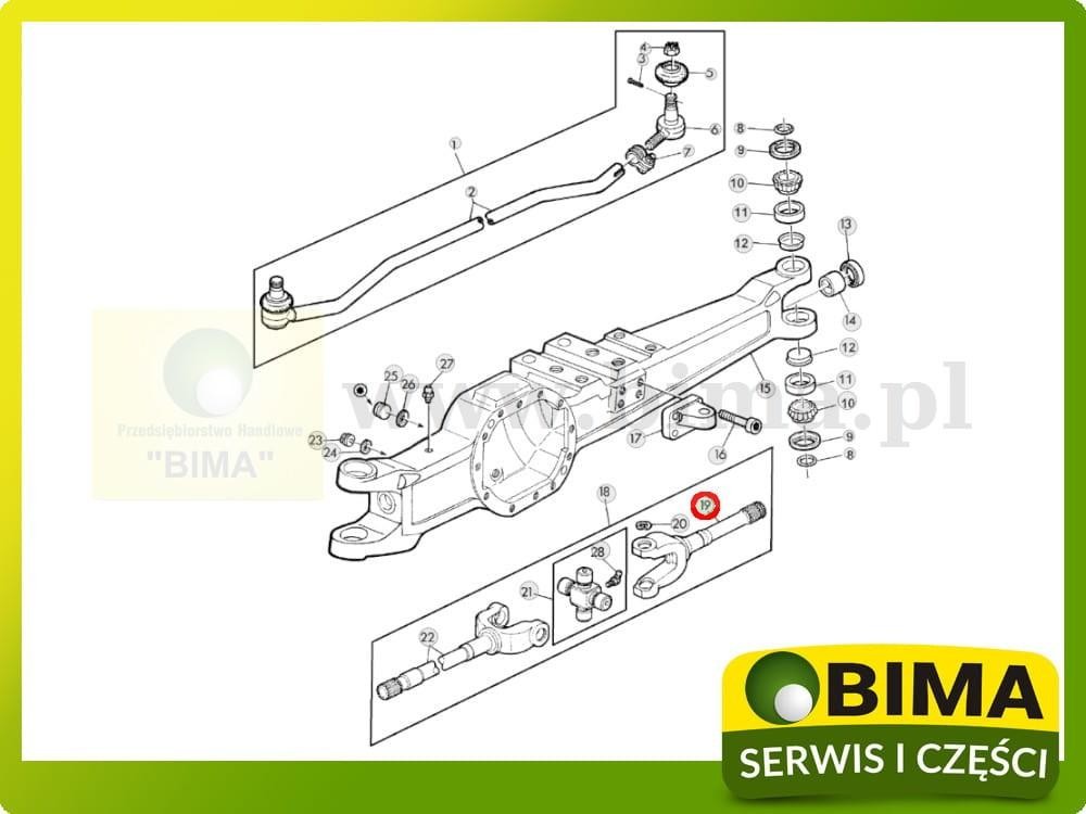 Półoś krótka John Deere 1850,1850N,2040,2040S,2140,940 — zdjęcie 2