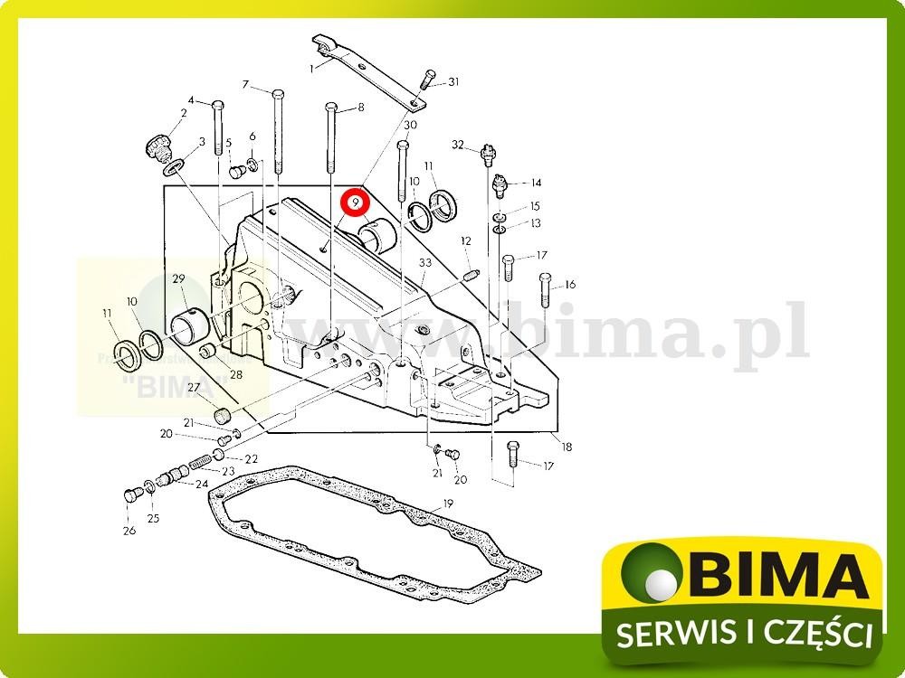 Tulejka wałka podnośnika lewa 68x72x57 John Deere 3040 — zdjęcie 2