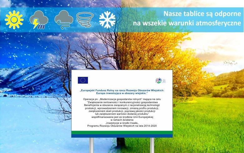Tablica unijna informacyjna PROW 2014-2020 dotacje ARiMR eu pamiątkowa — zdjęcie 2