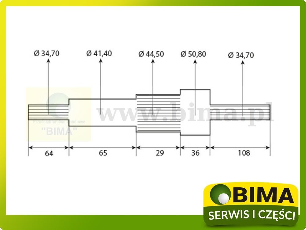Końcówka wałka wom John Deere 4030,4050,4250,4450,4055 — zdjęcie 2