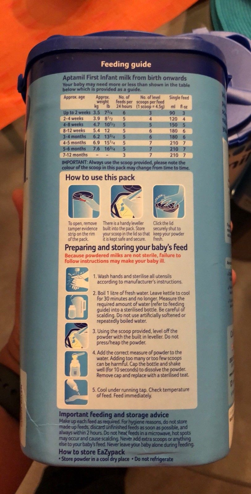 Aptamil Baby Milk Formula German Pochodzenie — zdjęcie 1