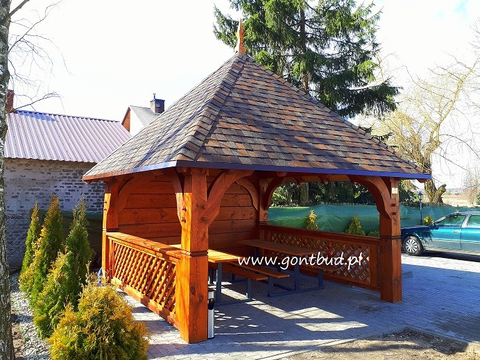  altanka+ściany+gonty ( wiaty drewniane garaż altana ) gontbud.pl — zdjęcie 4
