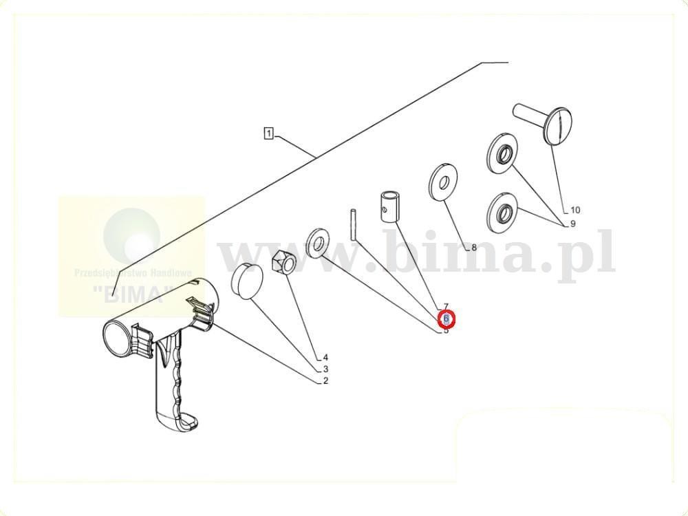 Kołek klamki szyby Ford New Holland 7635,7740,7840,8160 — zdjęcie 2