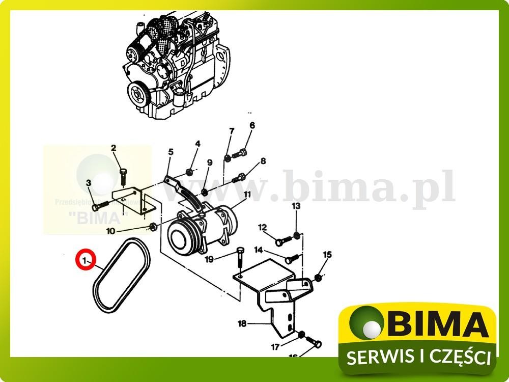 Pas pasek długość 1050 mm Massey Ferguson 3050,3060