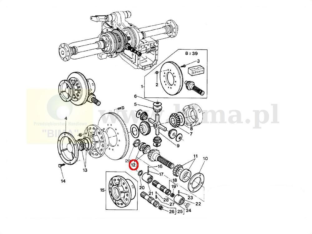 Łożysko wałka ataku MF Massey Ferguson 6140,6150,6160 — zdjęcie 2