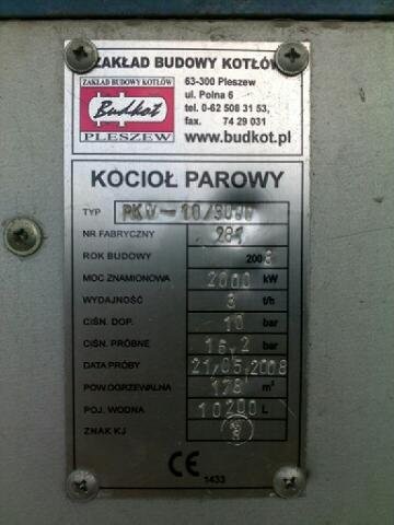 SPRZEDAM KOCIOŁ PAROWY 3 tony/godz. — zdjęcie 2