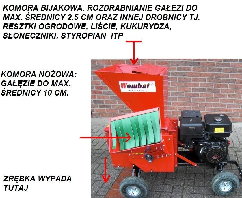 Rębak tarczowy do gałęzi:  szeroki wlot na gałęzie, 13 kM, 1 nóż tnący — zdjęcie 6