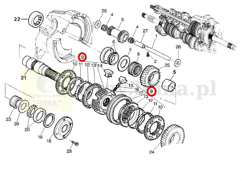 Synchronizator rewersu części do MF Massey Ferguson 3670, — zdjęcie 5