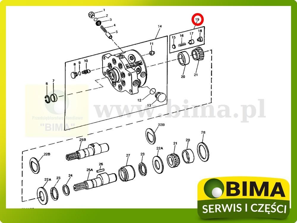 Zaworek pompy hydraulicznej hydrauliki John Deere 1640 — zdjęcie 2