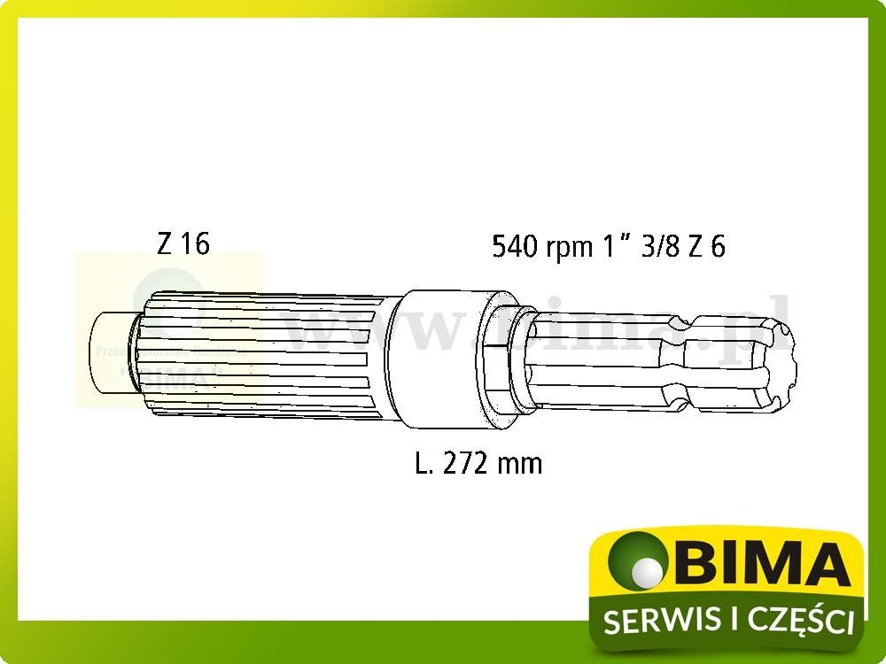 Wałek pto 540rpm John Deere 4250,4255,4450,4455 — zdjęcie 2